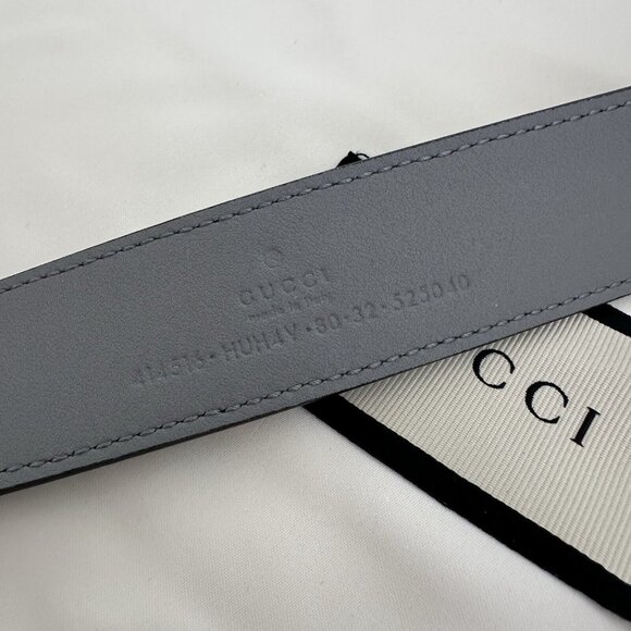 NEW Gucci Marmont Belt GG Logo Grey Black Monogram Canvas 80 cm 32 inch - Picture 8 of 8
